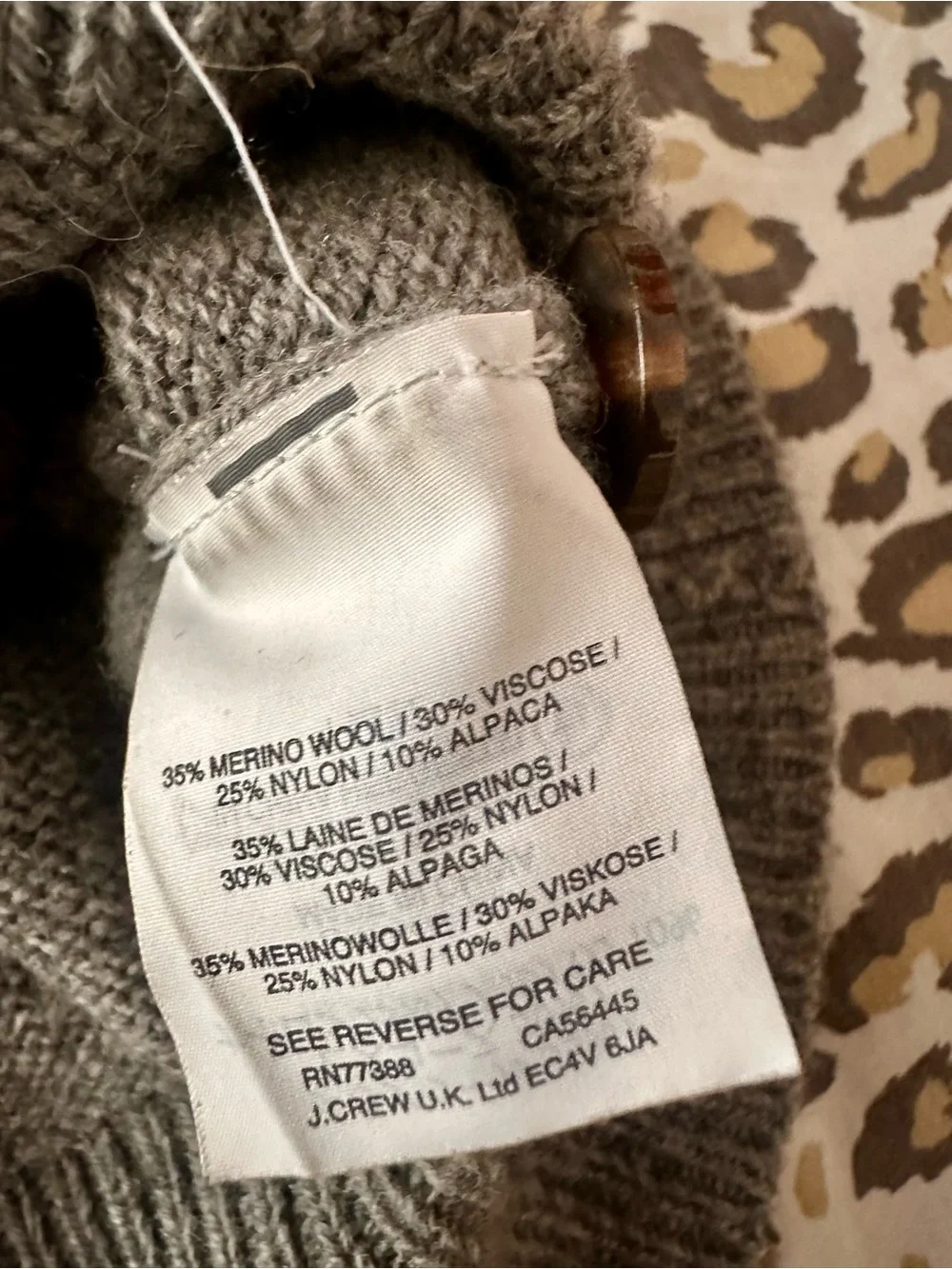 J. CREW men’s merino wool blend grey grandpa cardigan size XS